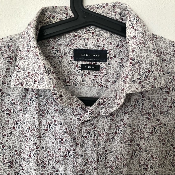 Zara Shirts Zara Man Slim Fit Floral Dress Shirt Poshmark